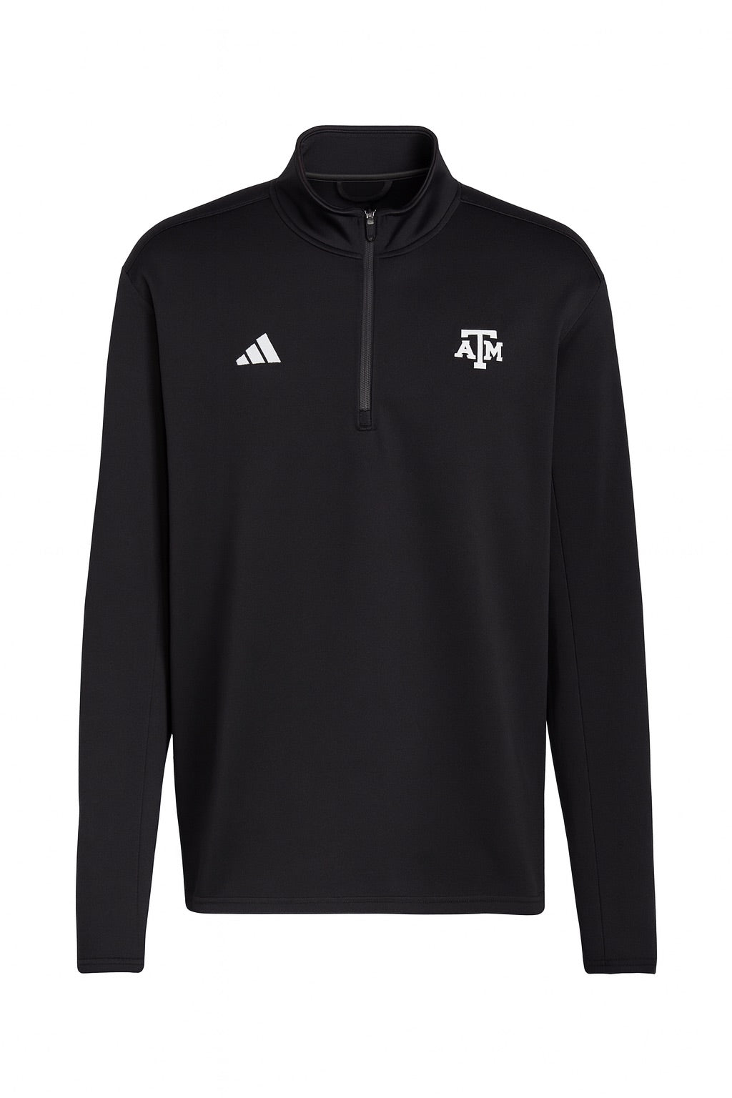 Aggie Football Issued  Adidas Black Long Sleeve Quarter Zip (New Arrival)