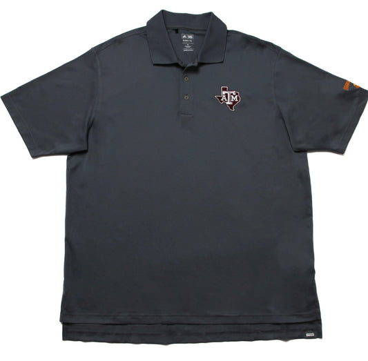 Aggie Football Coaches Exclusive 2021 Orange Bowl Grey Adidas Polo