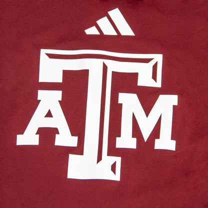 Aggie Football Coaches Exclusive Maroon Adidas Long Sleeve Pullover