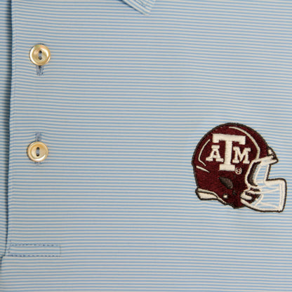 Aggie Football Coaches Exclusive Peter Millar Blue Polo