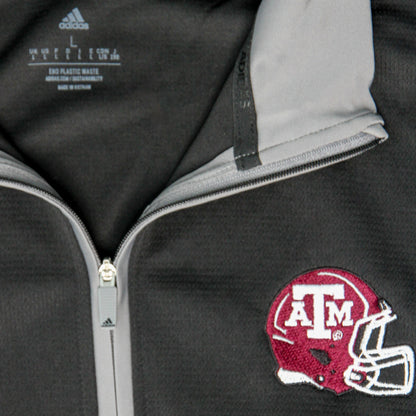 Aggie Football Coaches Exclusive Black/Grey Adidas Long Sleeve Quarter Zip