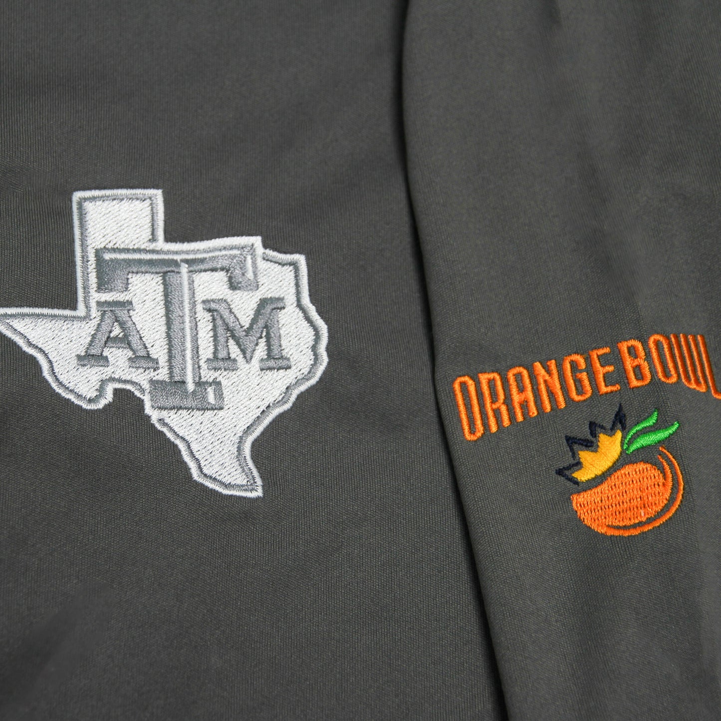 Aggie Football Coaches Exclusive Orange Bowl 2021 Grey Adidas Long Sleeve Quarter Zip