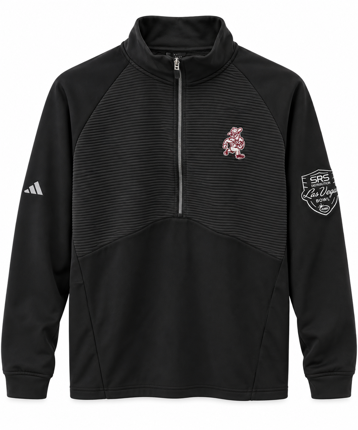 Aggie Football Coaches Exclusive Black Ol'Sarge SRS Distribution Las Vegas Bowl Adidas Quarter Zip (New Arrival)