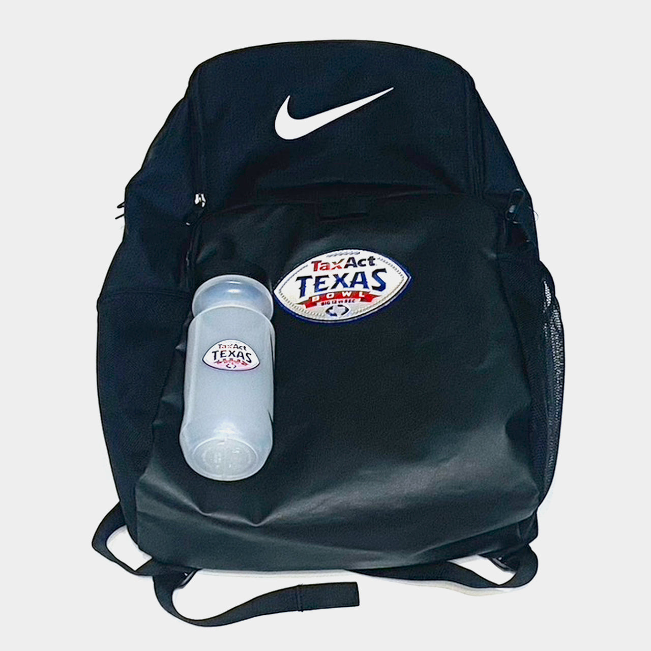 Texas Bowl Exclusive Black Nike Backpack and Clear Water Bottle