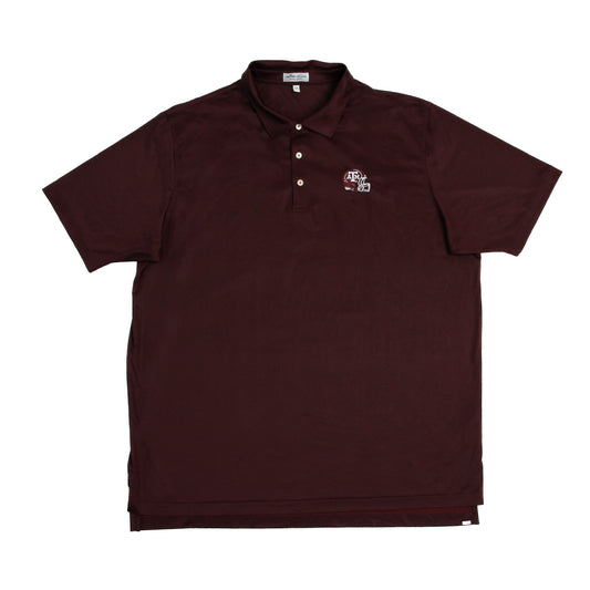 Aggie Football Coaches Exclusive Peter Millar Maroon Speckled Polo