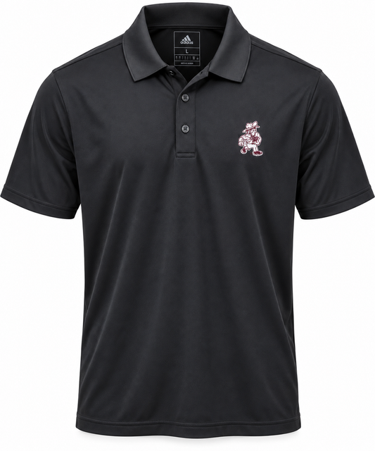 Aggie Football Issued Black Adidas Ol'Sarge Polo (New Arrival)