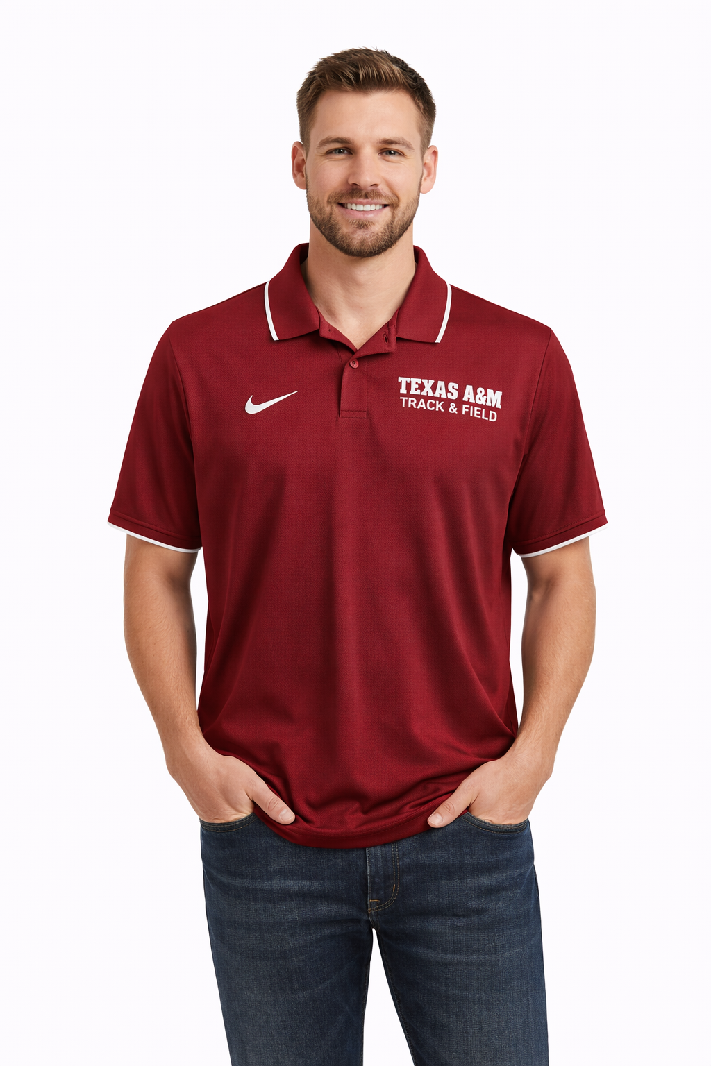 Aggie Track and Field Exclusive Nike Maroon Polo (New Arrival)