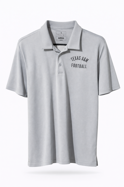 Aggie Football Coaches Exclusive Grey Adidas Polo (New Arrival)
