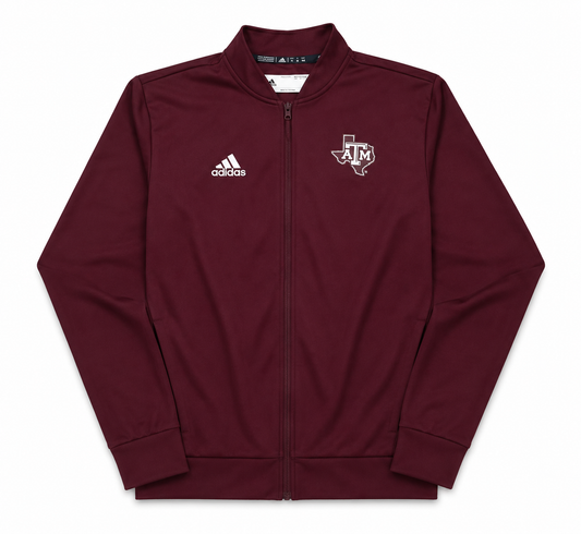Aggie Football Exclusive Team Travel Jacket Maroon Adidas Long Sleeve Zip Up