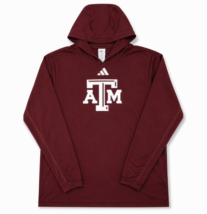 Aggie Football Coaches Exclusive Maroon Adidas Long Sleeve Pullover (New Arrival)