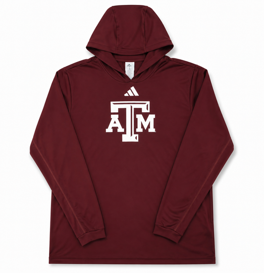Aggie Football Coaches Exclusive Maroon Adidas Long Sleeve Pullover (New Arrival)