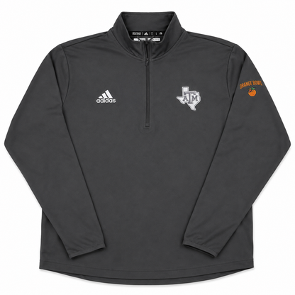 Aggie Football Coaches Exclusive Orange Bowl 2021 Grey Adidas Long Sleeve Quarter Zip (New Arrival)