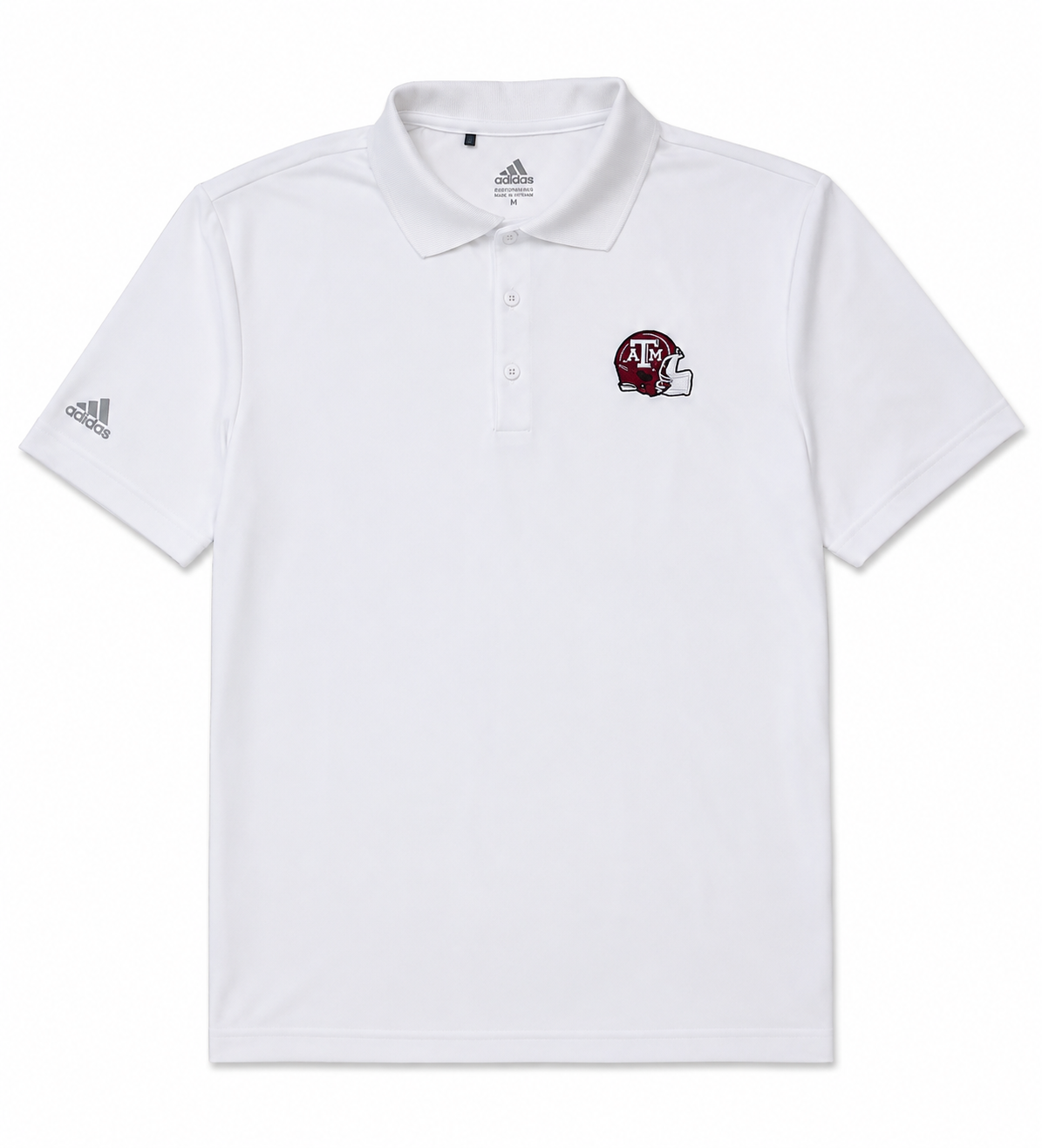 Aggie Football Coaches Exclusive White Adidas Polo (New Arrival)