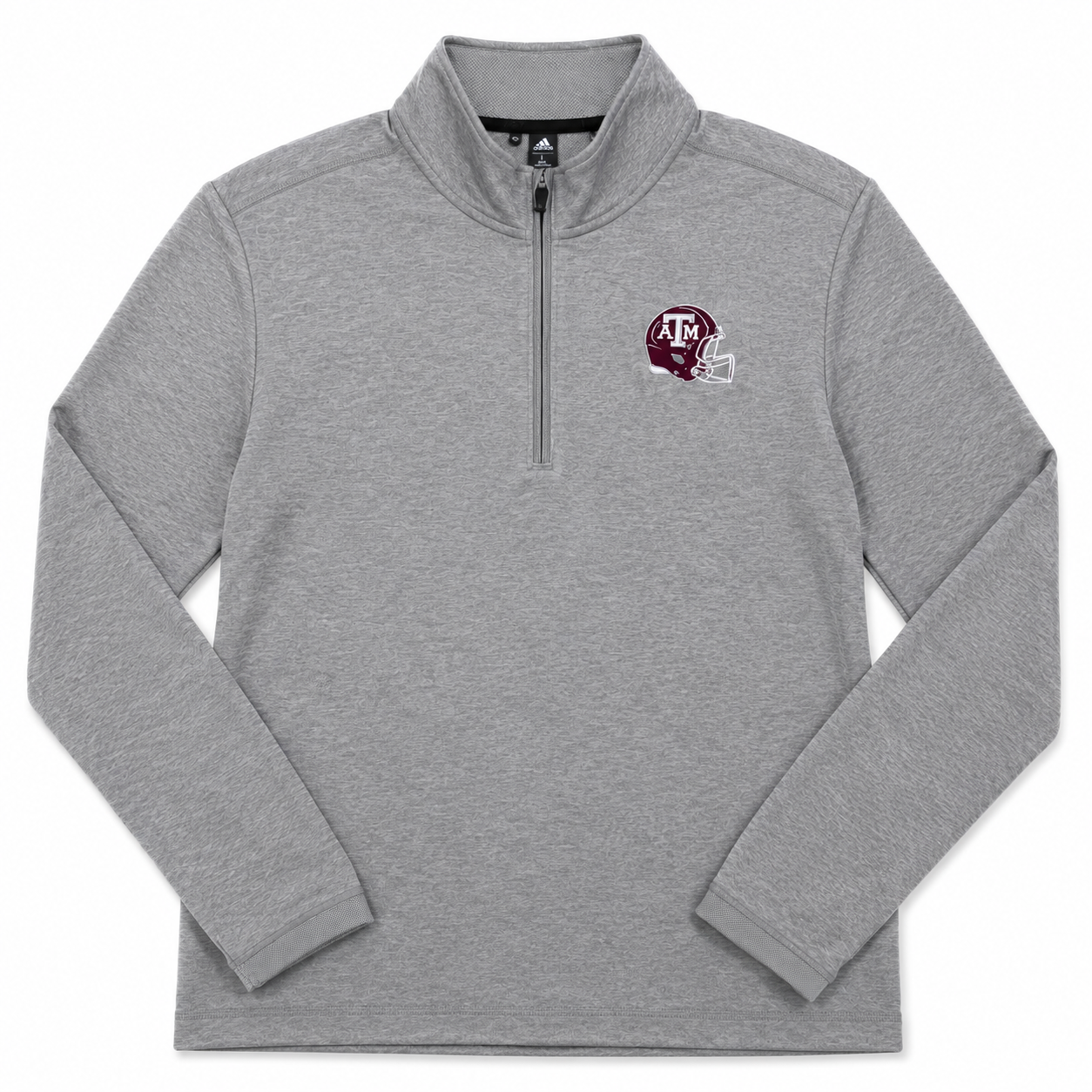 Aggie Football Coaches Exclusive Grey Adidas Long Sleeve Quarter Zip