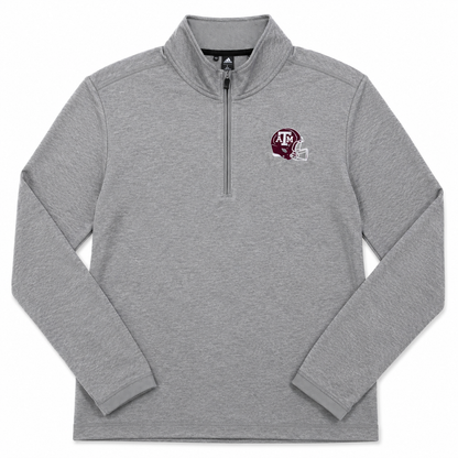 Aggie Football Coaches Exclusive Grey Adidas Long Sleeve Quarter Zip