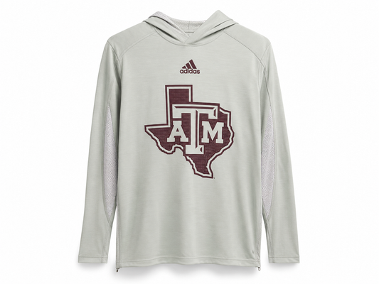 Aggie Football Issued Grey Adidas Lightweight Hoodie (Sumlin Era) (New Arrival)
