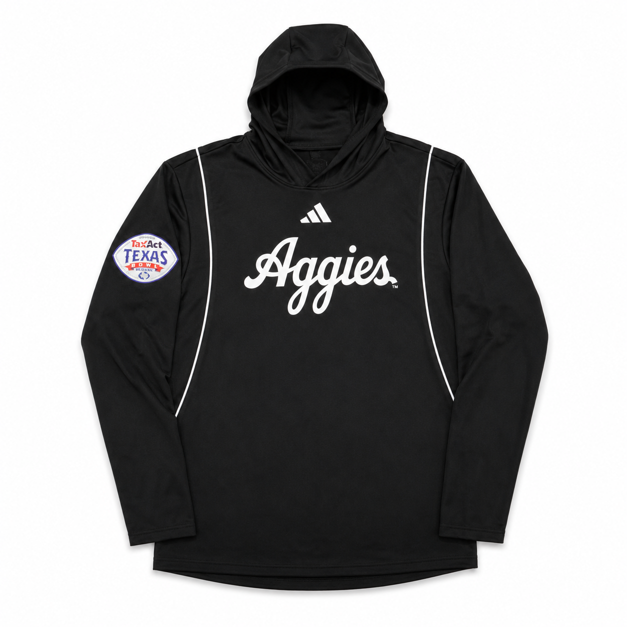 Aggie Football Coaches Exclusive Tax Act Texas Bowl Black Aggie Script Lightweight Hoodie (New Arrival)