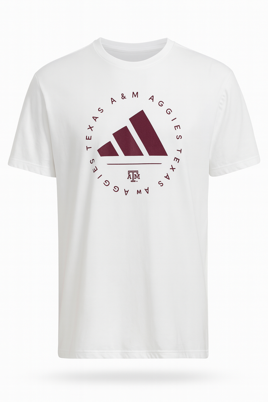 Aggie Football Issued White Adidas T-Shirt