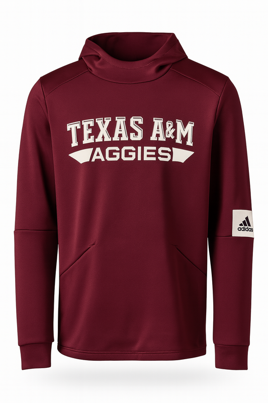 Aggie Football Issued Maroon Adidas Hoodie (New Arrival)