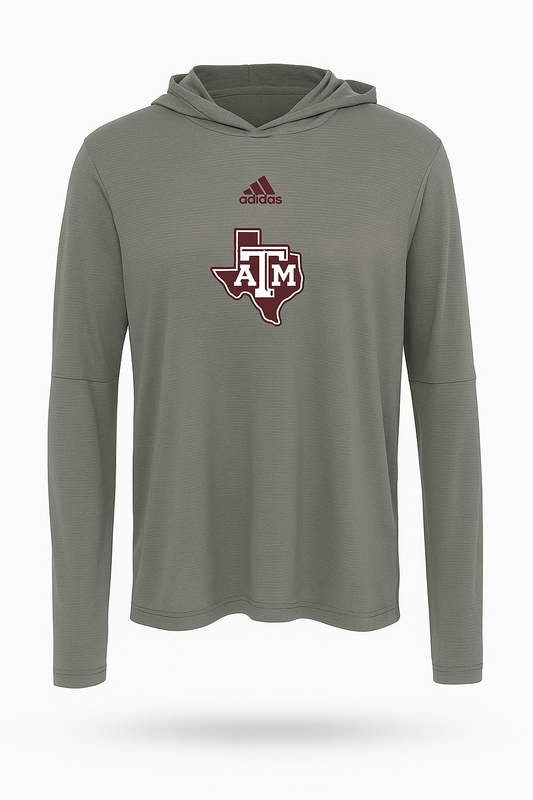 Aggie Football Issued Grey Adidas Hoodie (New Arrival)