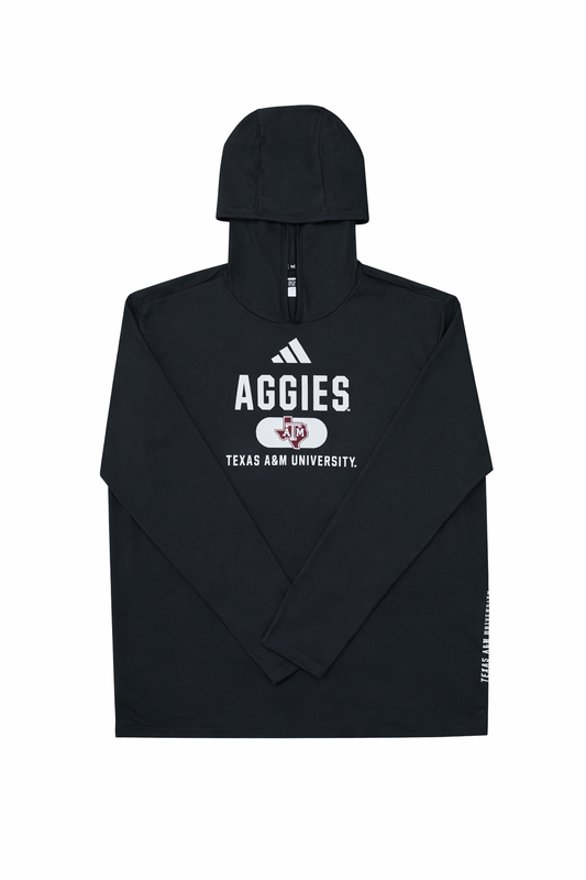 Aggie Football Issued Black Adidas Hoodie (New Arrival)