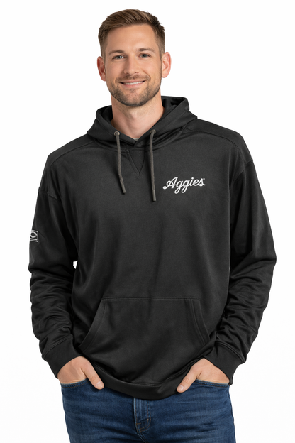 Aggie Baseball Exclusive Black Evo Shield Aggie Script Hoodie (New Arrival)