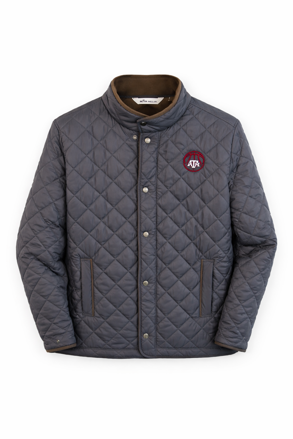 Aggie Basketball Exclusive Dark Grey Peter Millar Long Sleeve Puffer