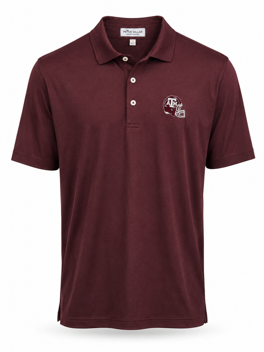 Aggie Coaches Exclusive Peter Millar Maroon Speckled Polo (New Arrival)