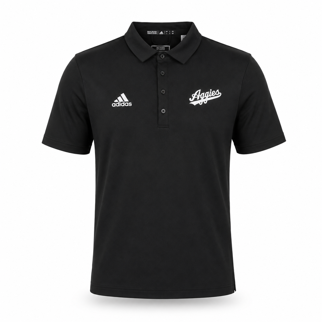 Aggie Football Coaches Exclusive Black Aggie Script Adidas Polo