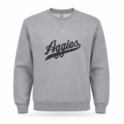 Aggie Football Coaches Exclusive Grey Adidas Aggie Script Sweatshirt