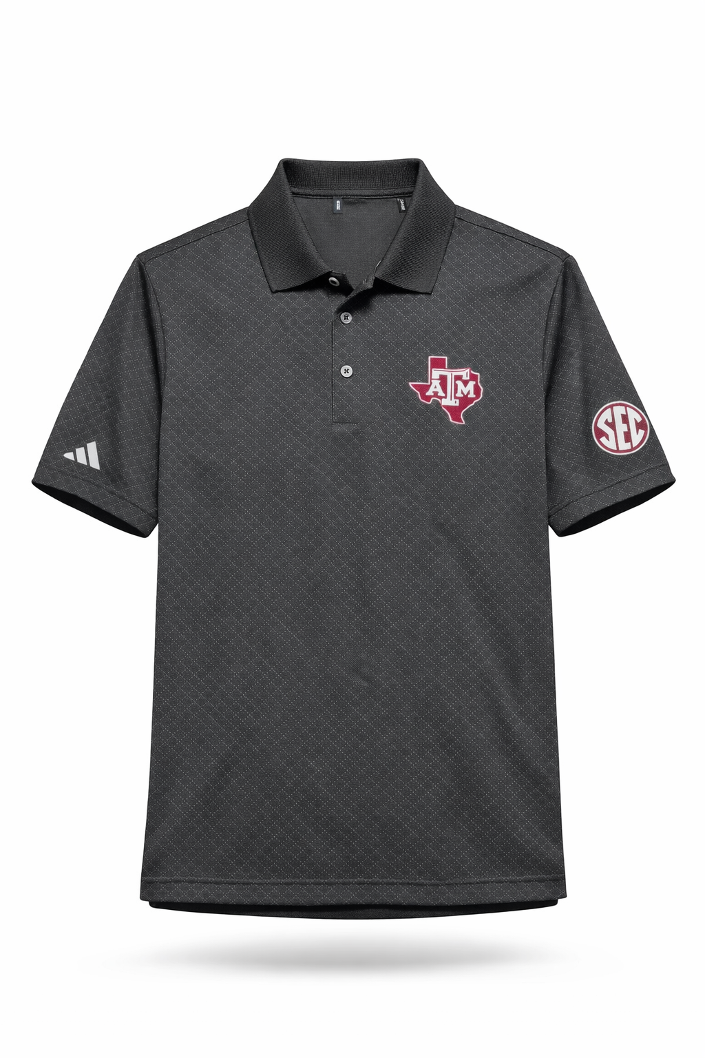 Aggie Football Coaches Exclusive Black Speckled Polo (SEC Patch) (New Arrival)