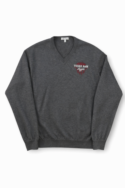 Aggie Basketball Exclusive Grey Peter Millar Aggie Script Sweatshirt (New Arrival)