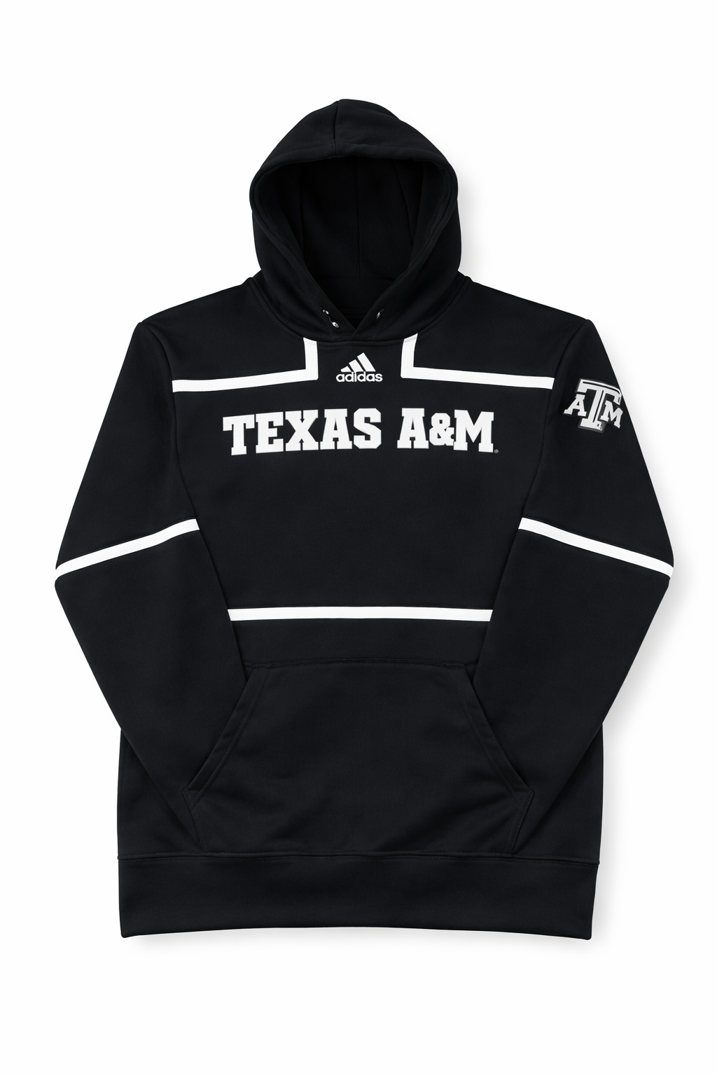 Aggie Football Exclusive Black/White Adidas Hoodie