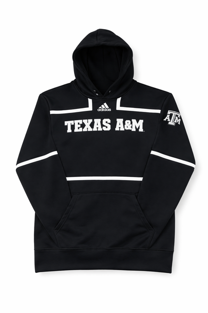 Aggie Football Exclusive Black/White Adidas Hoodie