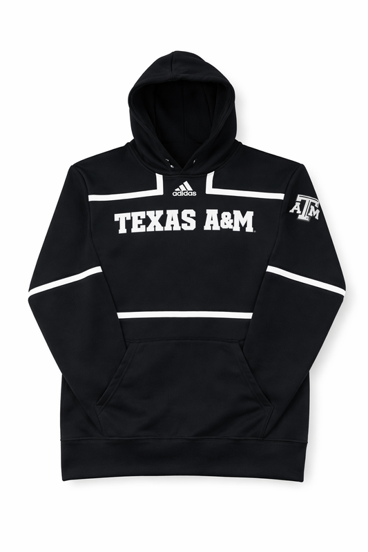 Aggie Football Exclusive Black/White Adidas Hoodie