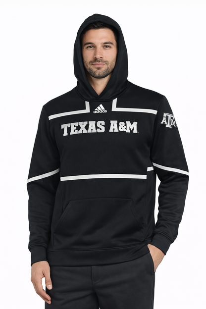 Aggie Football Exclusive Black/White Adidas Hoodie