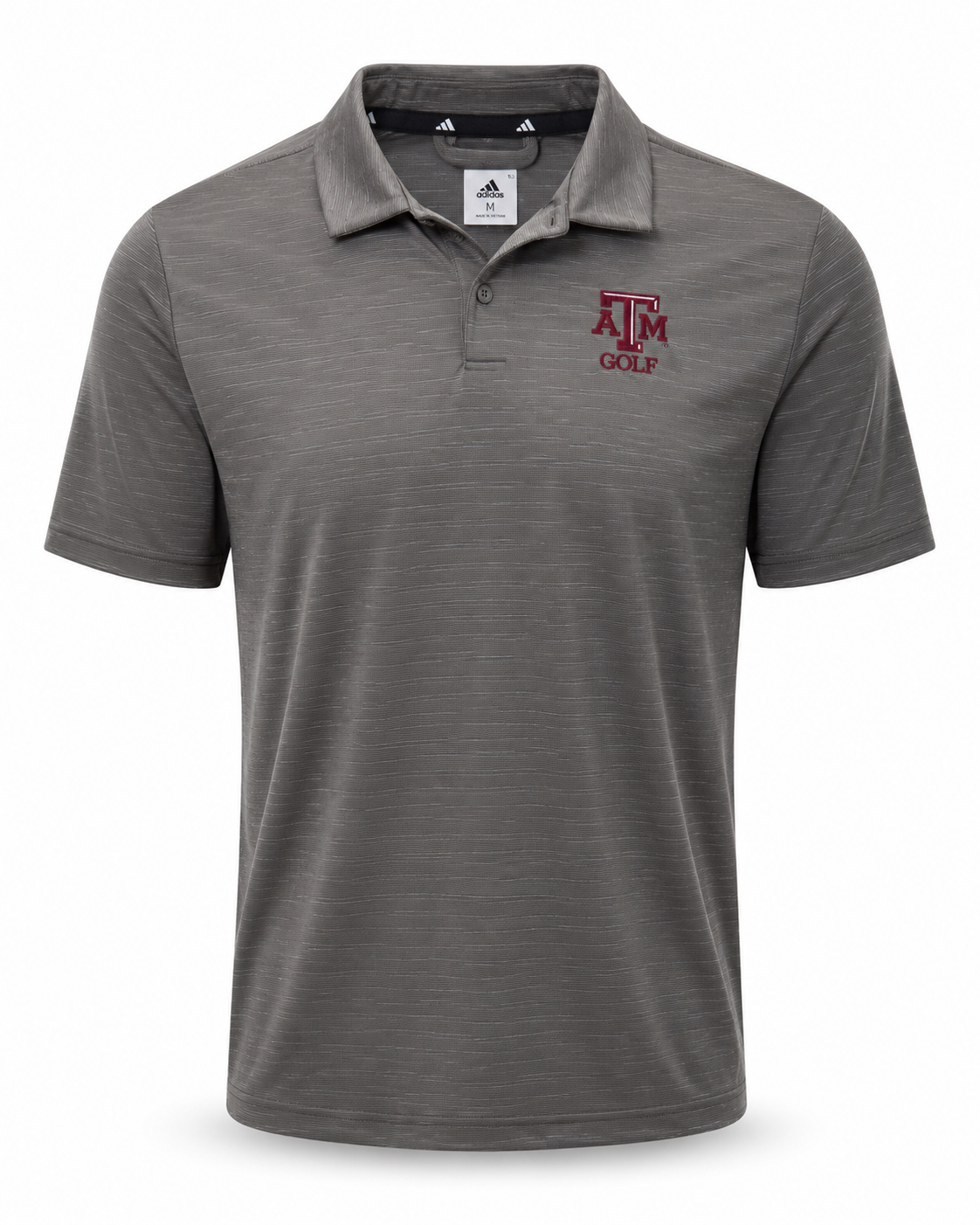 Aggie Golf Exclusive Grey Adidas Polo (SEC Patch) (New Arrival)