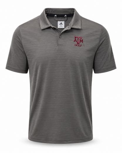 Aggie Golf Exclusive Grey Adidas Polo (SEC Patch) (New Arrival)