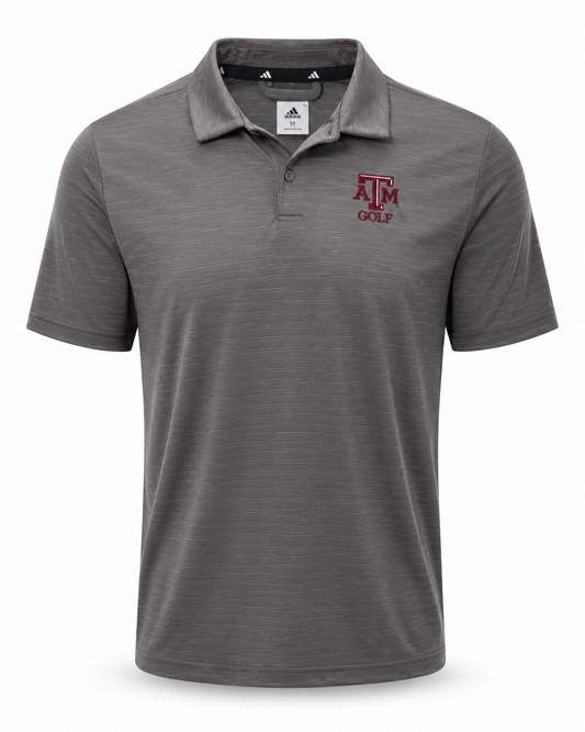 Aggie Golf Exclusive Grey Adidas Polo (SEC Patch) (New Arrival)