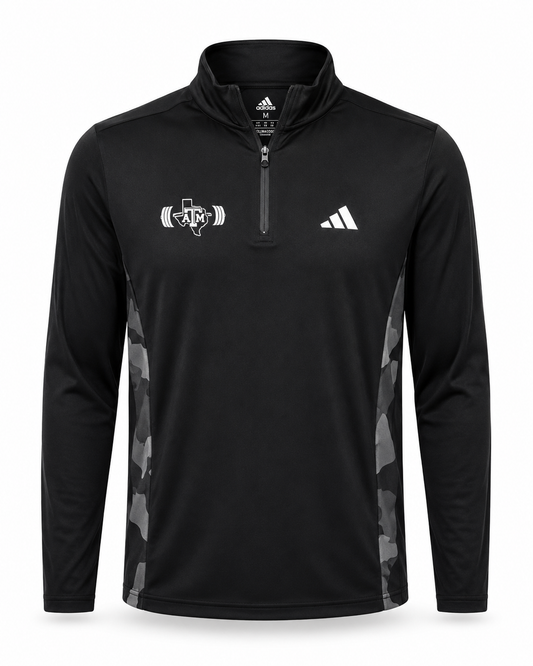 Aggie Coaches Exclusive Black/Camo Adidas Strength and Conditioning Quarter Zip (New Arrival)