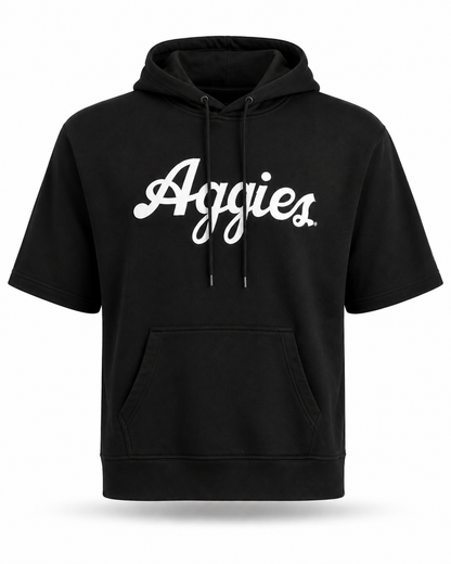 Aggie Football Issued SportsTek Black Aggie Script Hoodie (New Arrival)