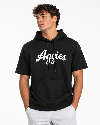 Aggie Football Issued SportsTek Black Aggie Script Hoodie (New Arrival)
