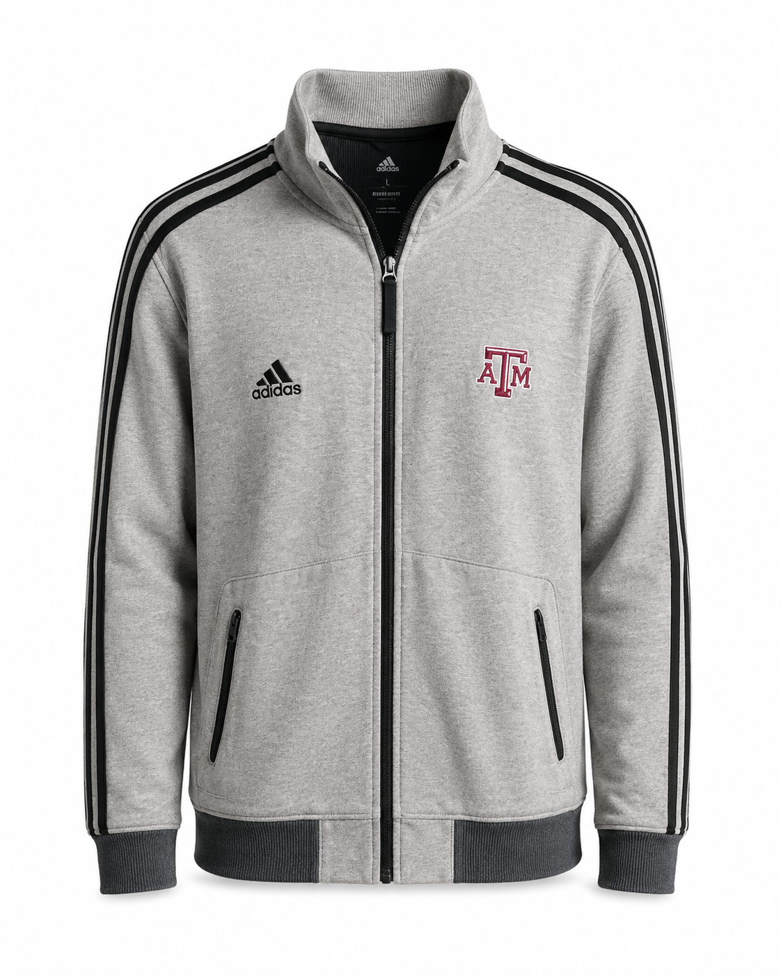 Aggie Football Exclusive Vintage Meineke Texas Bowl From 2011 Grey Adidas Zip Up (New Arrival)