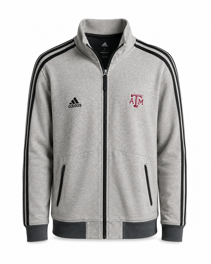 Aggie Football Exclusive Vintage Meineke Texas Bowl From 2011 Grey Adidas Zip Up (New Arrival)