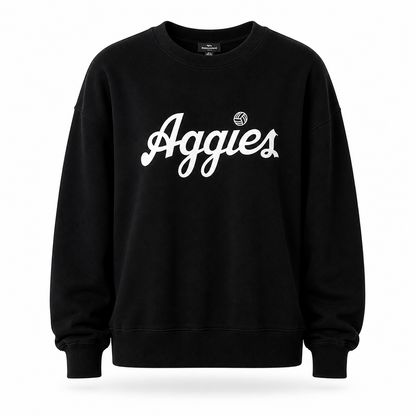 Aggie Volleyball Issued Black Aggie Script Sweatshirt (New Arrival)