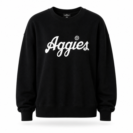 Aggie Volleyball Issued Black Aggie Script Sweatshirt (New Arrival)