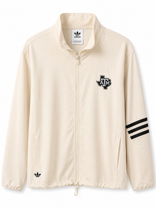 Aggie Football Exclusive Adidas Creme Zip Up Travel Suit (New Arrival)
