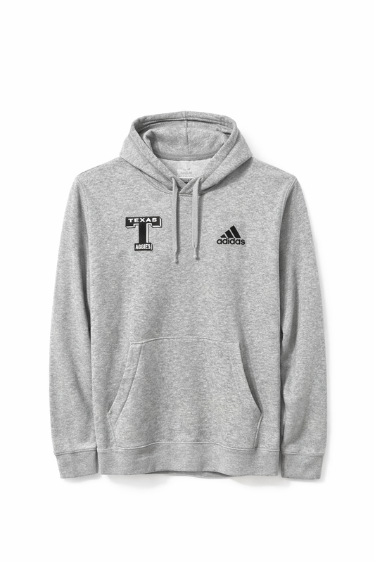 Aggie Football Coaches Exclusive Grey Adidas Block T Hoodie (New Arrival)