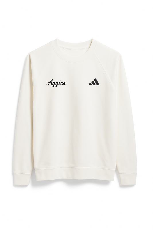Aggie Football Exclusive White Adidas Aggie Script Long Sleeve (New Arrival)