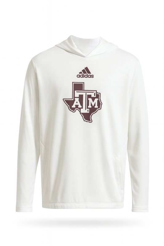 Aggie Football Coaches Issued White Adidas Pullover (New Arrival)